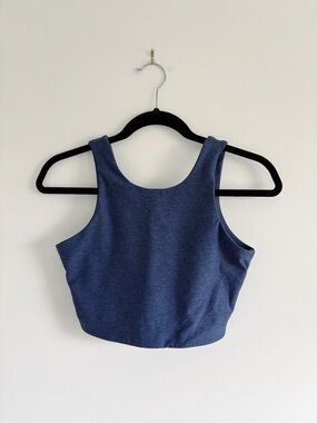 Outdoor Voices Venus Crop Top in navy blue size Small v-back sports bra crop top